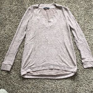 Pink/black v-neck sweater. Size XS